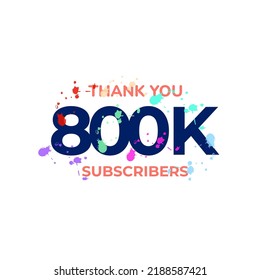 THANK YOU 800K FOLLOWERS CELEBRATION TEMPLATE DESIGN  VECTOR GOOD FOR SOCIAL MEDIA, CARD , POSTER