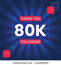 Thank you 80K Followers Vector Design Template