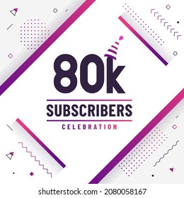 Vielen Dank, 80.000 Abonnenten, 80.000 Abonnenten feiern modernes, farbenfrohes Design.