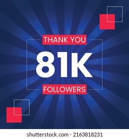 Thank you 81K Followers Vector Design Template