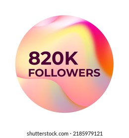 THANK YOU 820K FOLLOWERS CELEBRATION TEMPLATE DESIGN WITH GRADIENT COLOR VECTOR
