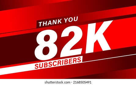 Thank you 82K subscribers modern banner design
