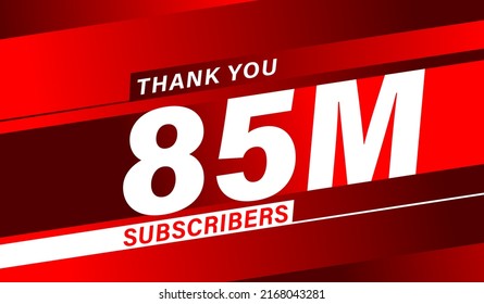 Thank you 85 million subscribers, modern banner design vectors