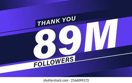 Thank you 89 million followers, modern banner design vectors