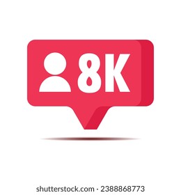 Thank you 8k followers celebration social media notification