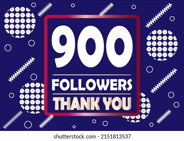 Thank you 900 followers celebration blue and white modern design