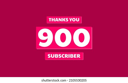 Thank you 900 followers, red violet Greeting card template for social media.