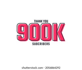 Thank You 900 k Subscribers Celebration Background Design. 900000 Subscribers Congratulation Post Social Media Template.