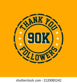 Thank you 90000 Followers celebration, Greeting card for 90k social followers.