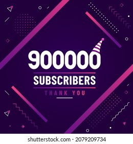 Thank you 900000 subscribers, 900K subscribers celebration modern colorful design.