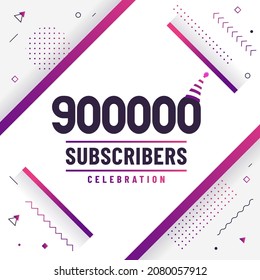 Thank you 900000 subscribers, 900K subscribers celebration modern colorful design.