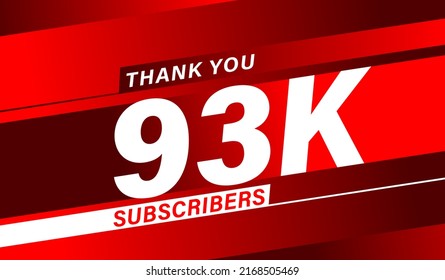 Thank you 93K subscribers modern banner design