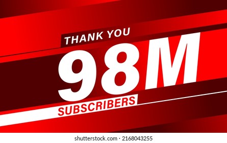 Gracias 98 millones de suscriptores, vectores modernos de diseño de banners