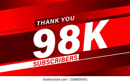 Thank you 98K subscribers modern banner design