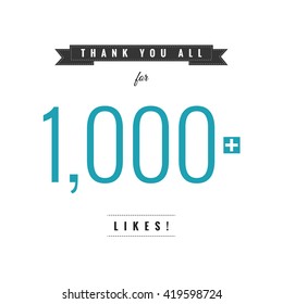 Thank You All For 1,000 Likes (Vector Design Template)