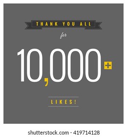 Thank You All For 10,000 Likes (Vector Design Template)