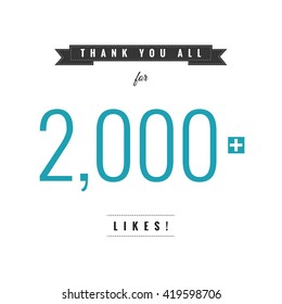 Thank You All For 2,000 Likes (Vector Design Template)