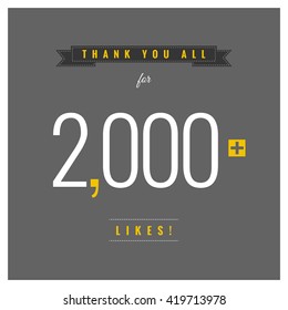 Thank You All For 2,000 Likes (Vector Design Template)