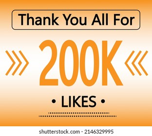 Thank you all for 200000 Likes. orange social media banner