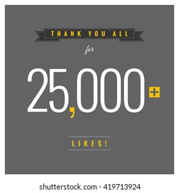 Thank You All For 25000 Likes (Vector Design Template) svg