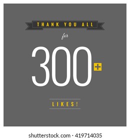 Thank You All For 300 Likes (Vector Design Template)