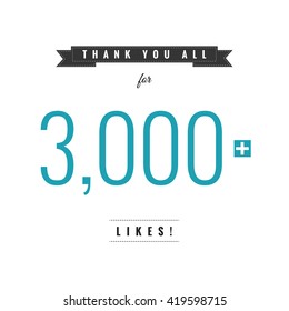 Thank You All For 3,000 Likes (Vector Design Template)