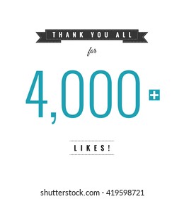 Thank You All For 4,000 Likes (Vector Design Template)