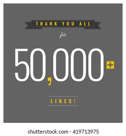 Thank You All For 50,000 Likes (Vector Design Template)