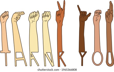 Thank You American Sign Language ASL Hands