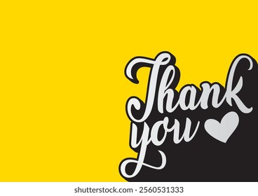 Thank you background with lettering. Thank you speech bubble banner design vector.