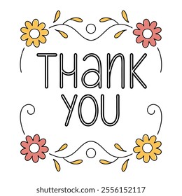 Thank You Background With Vector Flower. International Thank You Day