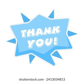 Thank You badge with a dynamic starburst design, ideal for expressing gratitude in various forms of visual media