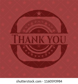 Thank you badge with red background
