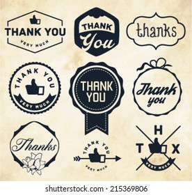 Thank You Badges and Labels in Vintage Style