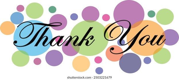 Thank You banner design with background round color