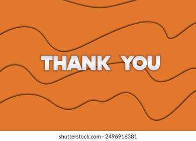 Thank you banner eps file wavy lines with orange background