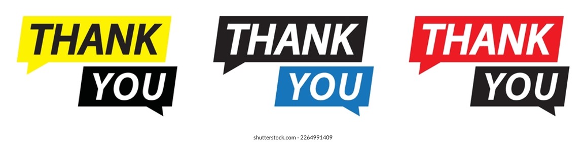 Thank you banner icon, vector illustration