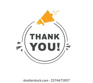 Thank you banner label icon speech bubble modern element. Vector sign.