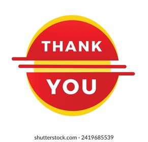 Thank you banner modern red label. Vector design for announcement.