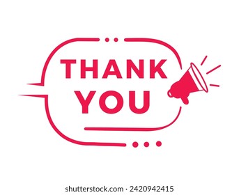 Thank you banner modern style badge icon. Vector design for announcement.