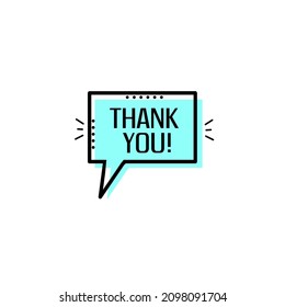 Thank You. Banner, poster concept, geometric style with text thank you. Concept of thankfulness popup message for chatting or small talk badge. Vector illustration.