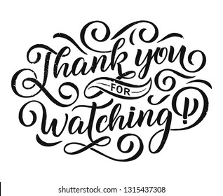 Thank you. Beautiful greeting card calligraphy black text. Hand drawn invitation T-shirt print design. Vector