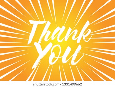thank you, beautiful greeting card background or banner with pop art theme. design illustration