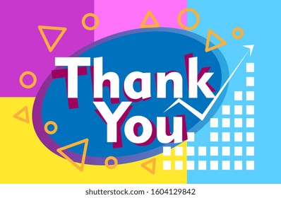 thank you, beautiful greeting card background or template banner with education theme. vector design illustration