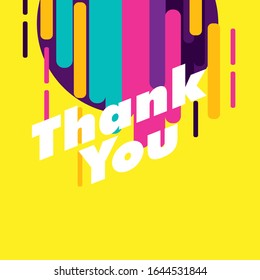 thank you, beautiful greeting card background or template banner with colour for sport theme. vector design illustration
