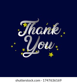 Thank you, beautiful greeting card background or banner with star theme. design illustration