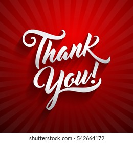 Thank you beautiful lettering text vector illustration. Thank You! greeting card for presentation slide.