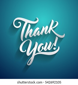Thank you beautiful lettering text vector illustration.  