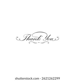 Thank you beautiful quote vector illustration on white background. Thank you lettering text . Calligraphy template.