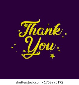 thank you, beautiful template banner with star theme. vector design illustration, graphics elements for t-shirts, the sign, badge or greeting card and background photo booth